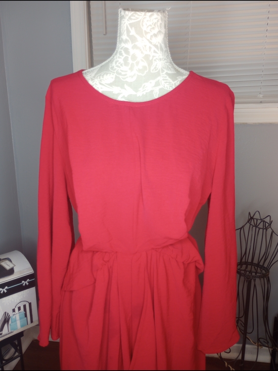 Dresses & Skirts - 2 For $10 Red Long Sleeve Waist-Detail Wrap Dress